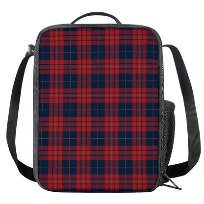 Blue And Red Tartan Pattern Print Crossbody Lunch Bag