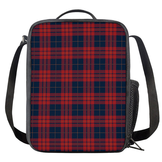 Blue And Red Tartan Pattern Print Crossbody Lunch Bag