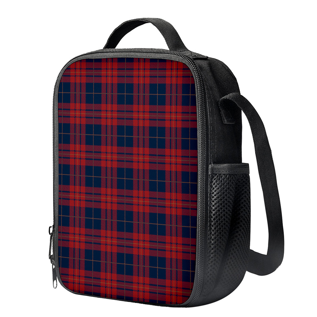 Blue And Red Tartan Pattern Print Crossbody Lunch Bag