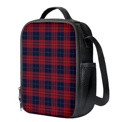 Blue And Red Tartan Pattern Print Crossbody Lunch Bag