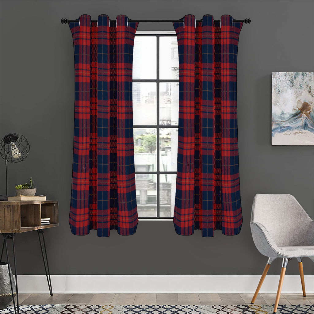 Blue And Red Tartan Pattern Print Curtain