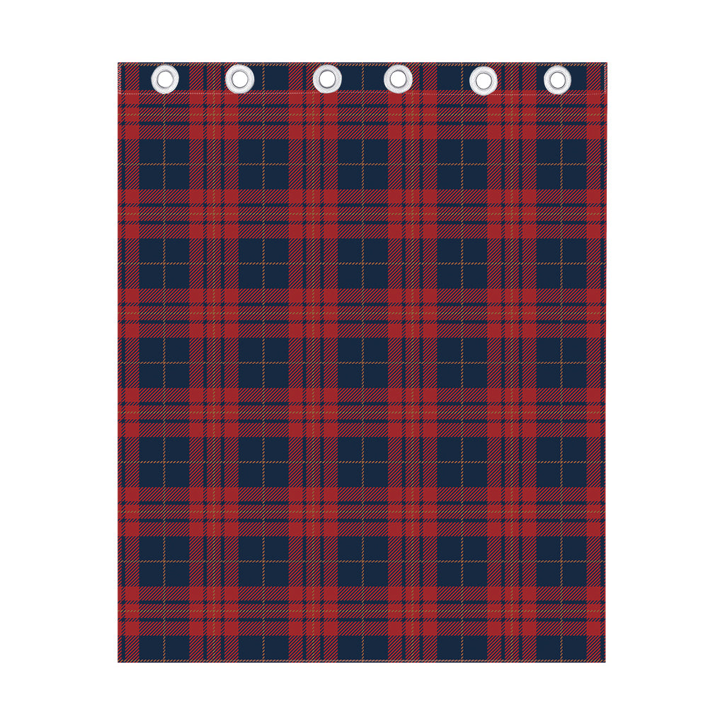 Blue And Red Tartan Pattern Print Curtain
