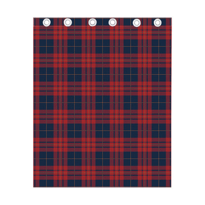 Blue And Red Tartan Pattern Print Curtain