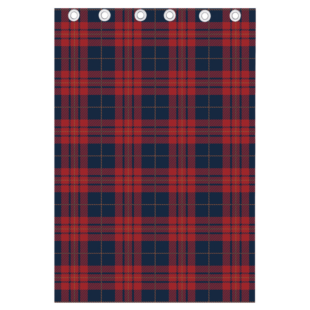 Blue And Red Tartan Pattern Print Curtain