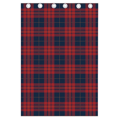 Blue And Red Tartan Pattern Print Curtain
