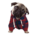 Blue And Red Tartan Pattern Print Dog Zip Up Hoodie