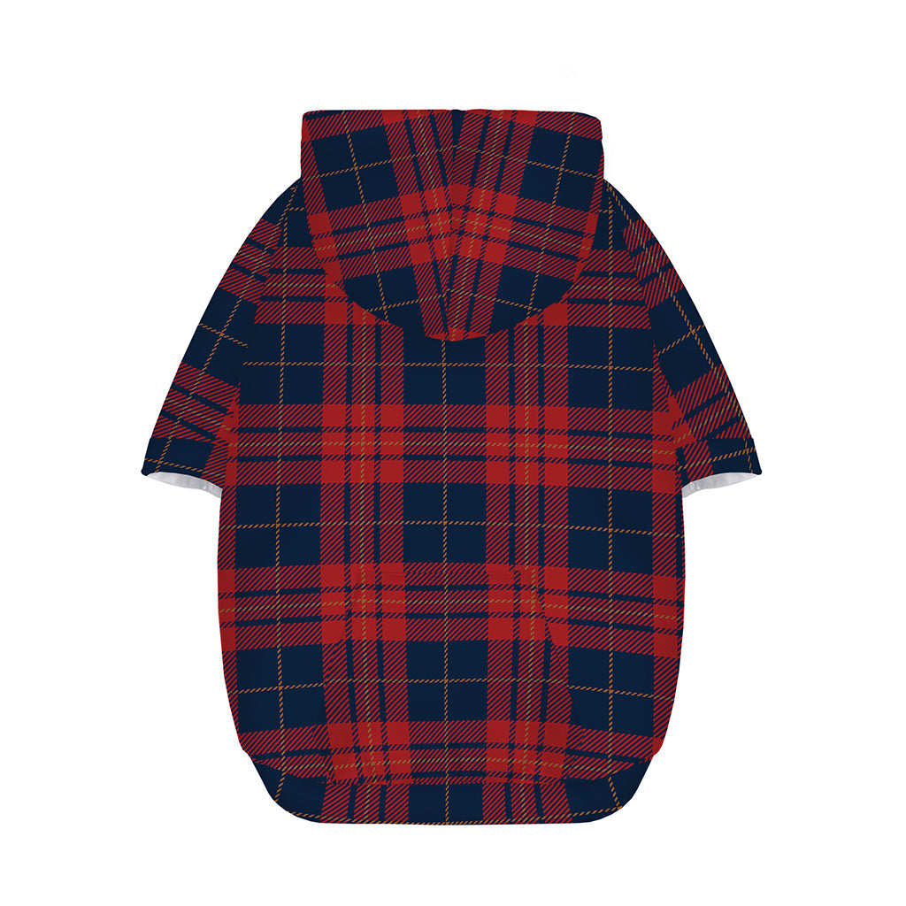Blue And Red Tartan Pattern Print Dog Zip Up Hoodie