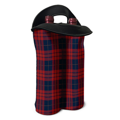 Blue And Red Tartan Pattern Print Double Neoprene Wine Tote