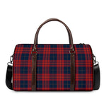 Blue And Red Tartan Pattern Print Duffle Bag