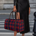 Blue And Red Tartan Pattern Print Duffle Bag