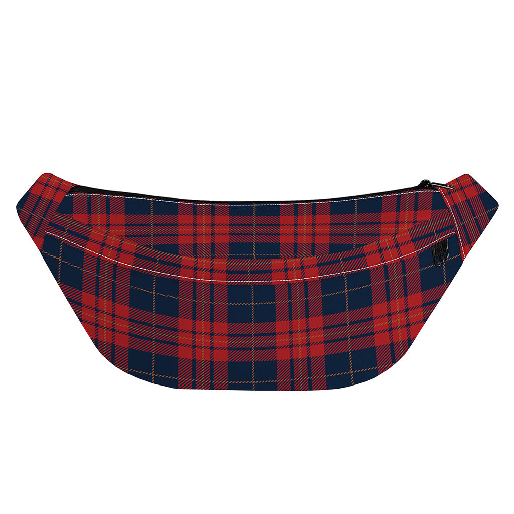 Blue And Red Tartan Pattern Print Fanny Pack