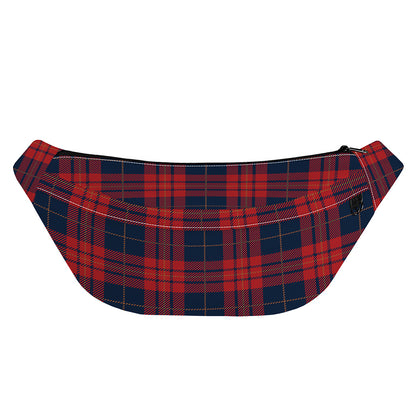 Blue And Red Tartan Pattern Print Fanny Pack