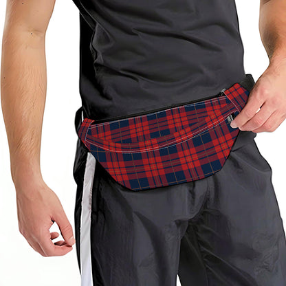 Blue And Red Tartan Pattern Print Fanny Pack