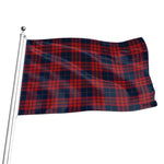 Blue And Red Tartan Pattern Print Flag