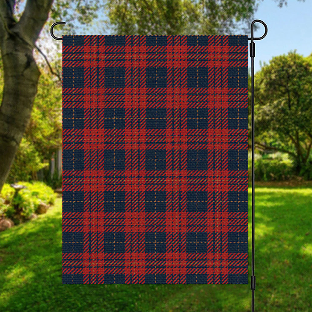 Blue And Red Tartan Pattern Print Garden Flag