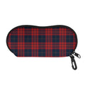 Blue And Red Tartan Pattern Print Glasses Case