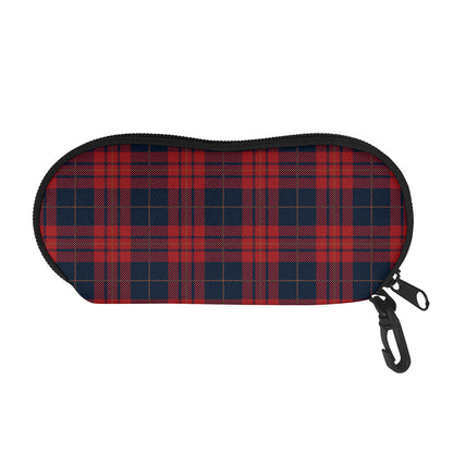 Blue And Red Tartan Pattern Print Glasses Case