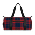 Blue And Red Tartan Pattern Print Gym Bag