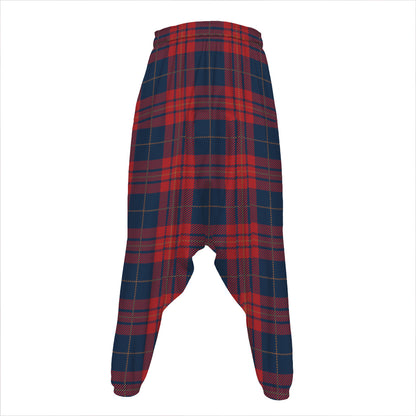 Blue And Red Tartan Pattern Print Hammer Pants
