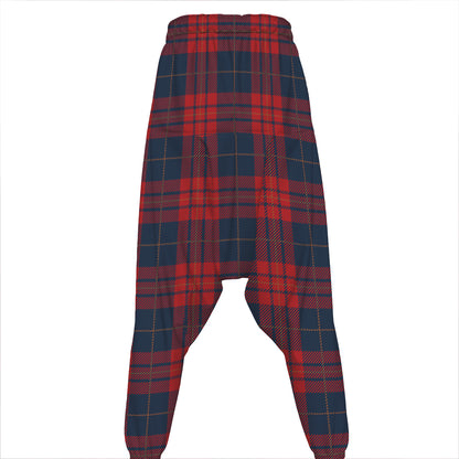 Blue And Red Tartan Pattern Print Hammer Pants