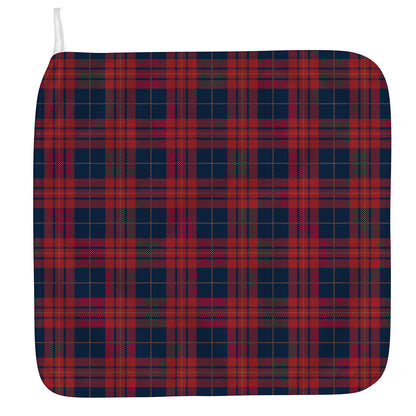 Blue And Red Tartan Pattern Print Hand Towel