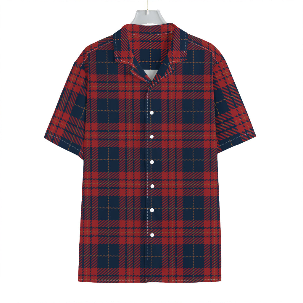 Blue And Red Tartan Pattern Print Hawaiian Shirt