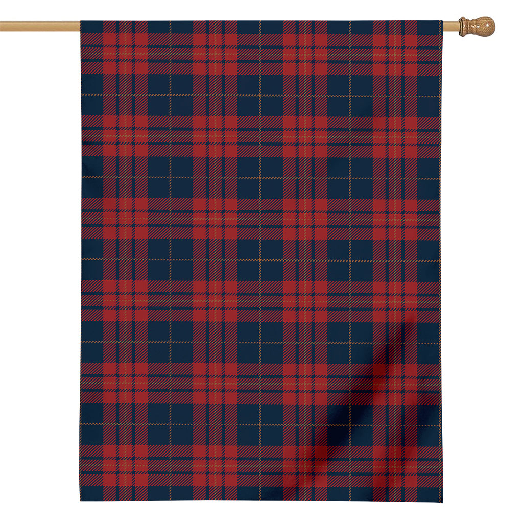 Blue And Red Tartan Pattern Print House Flag
