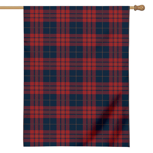 Blue And Red Tartan Pattern Print House Flag