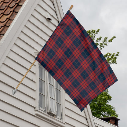 Blue And Red Tartan Pattern Print House Flag