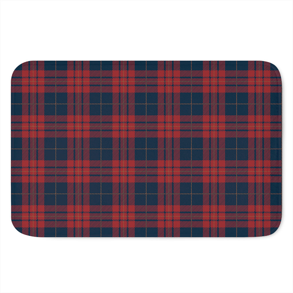 Blue And Red Tartan Pattern Print Indoor Door Mat