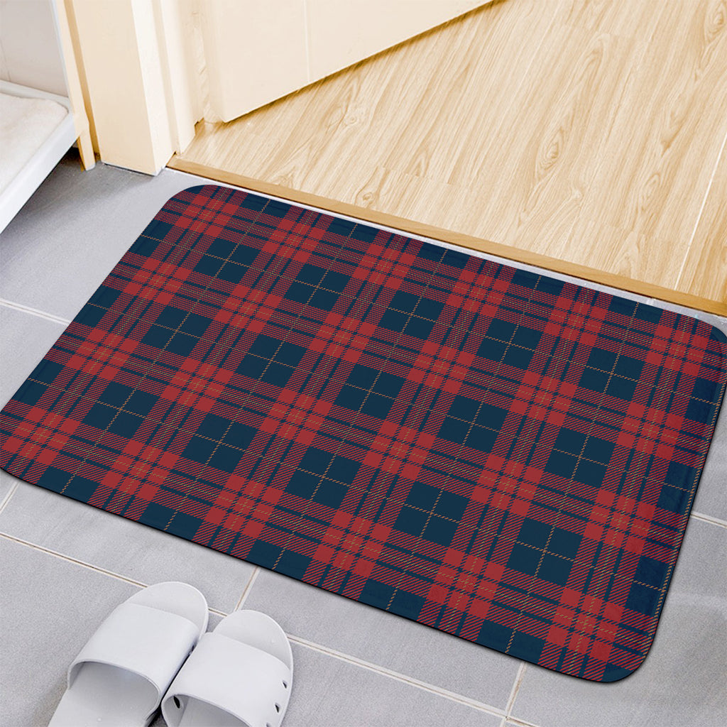 Blue And Red Tartan Pattern Print Indoor Door Mat