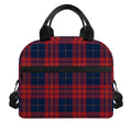 Blue And Red Tartan Pattern Print Insulated Lunch Bag