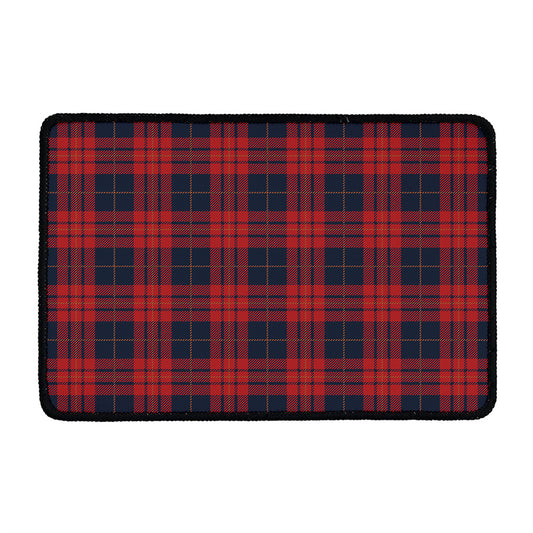 Blue And Red Tartan Pattern Print Kitchen Mat
