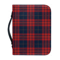 Blue And Red Tartan Pattern Print Leather Bible Cover