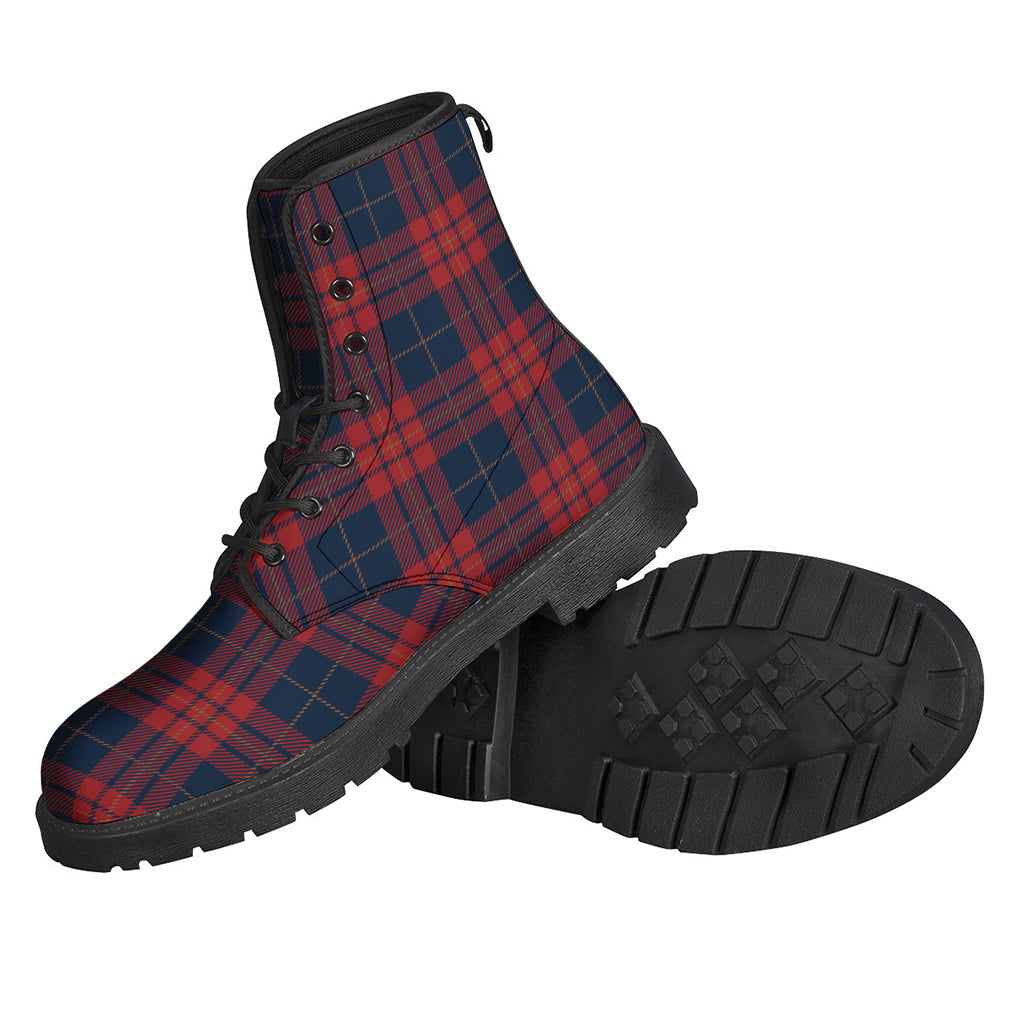 Blue And Red Tartan Pattern Print Backpack