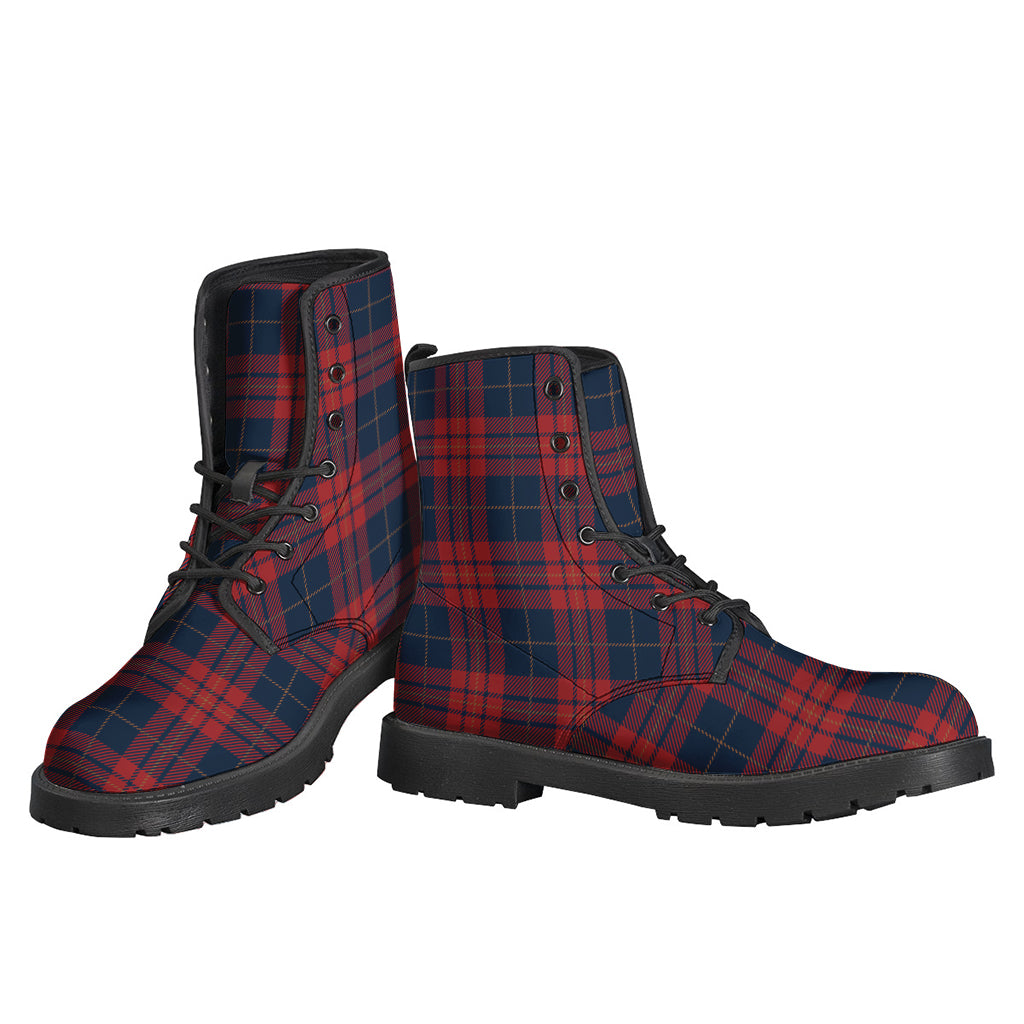 Blue And Red Tartan Pattern Print Backpack