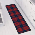 Blue And Red Tartan Pattern Print Long Kitchen Mat
