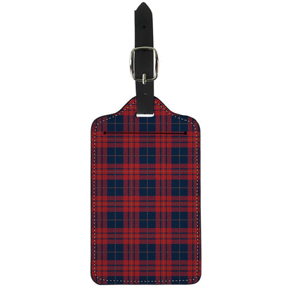 Blue And Red Tartan Pattern Print Luggage Tag