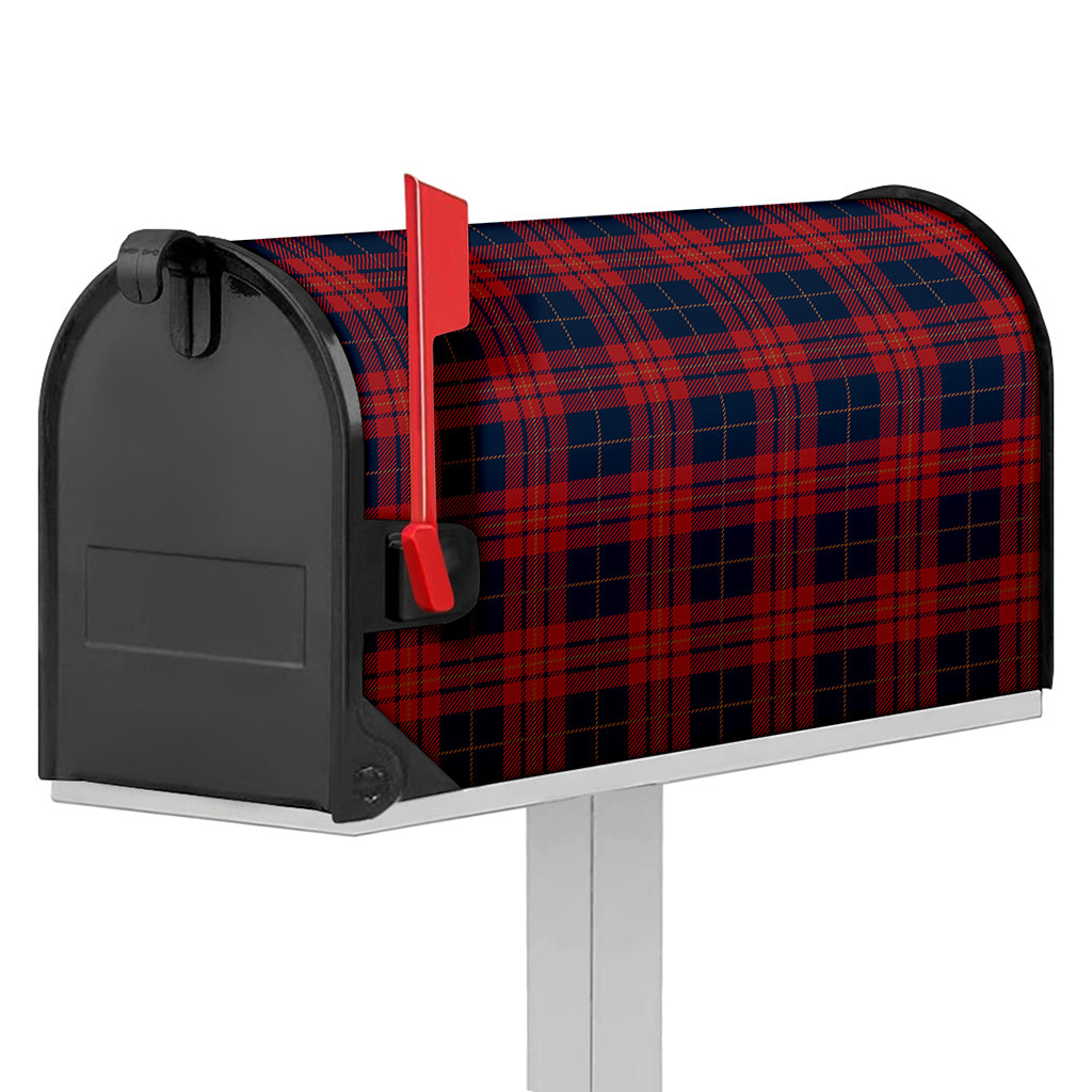 Blue And Red Tartan Pattern Print Mailbox Cover
