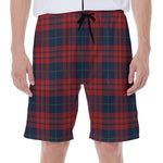 Blue And Red Tartan Pattern Print Men's Beach Shorts