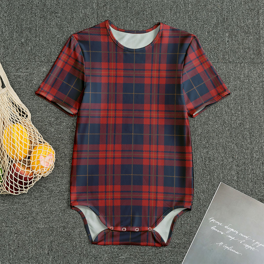 Blue And Red Tartan Pattern Print Men's Bodysuit