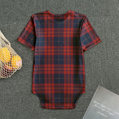 Blue And Red Tartan Pattern Print Men's Bodysuit