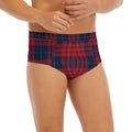 Blue And Red Tartan Pattern Print Men's Briefs