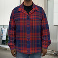 Blue And Red Tartan Pattern Print Men's Shirt Jacket