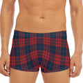 Blue And Red Tartan Pattern Print Men's Short Boxer Briefs