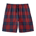 Blue And Red Tartan Pattern Print Men's Swim Trunks
