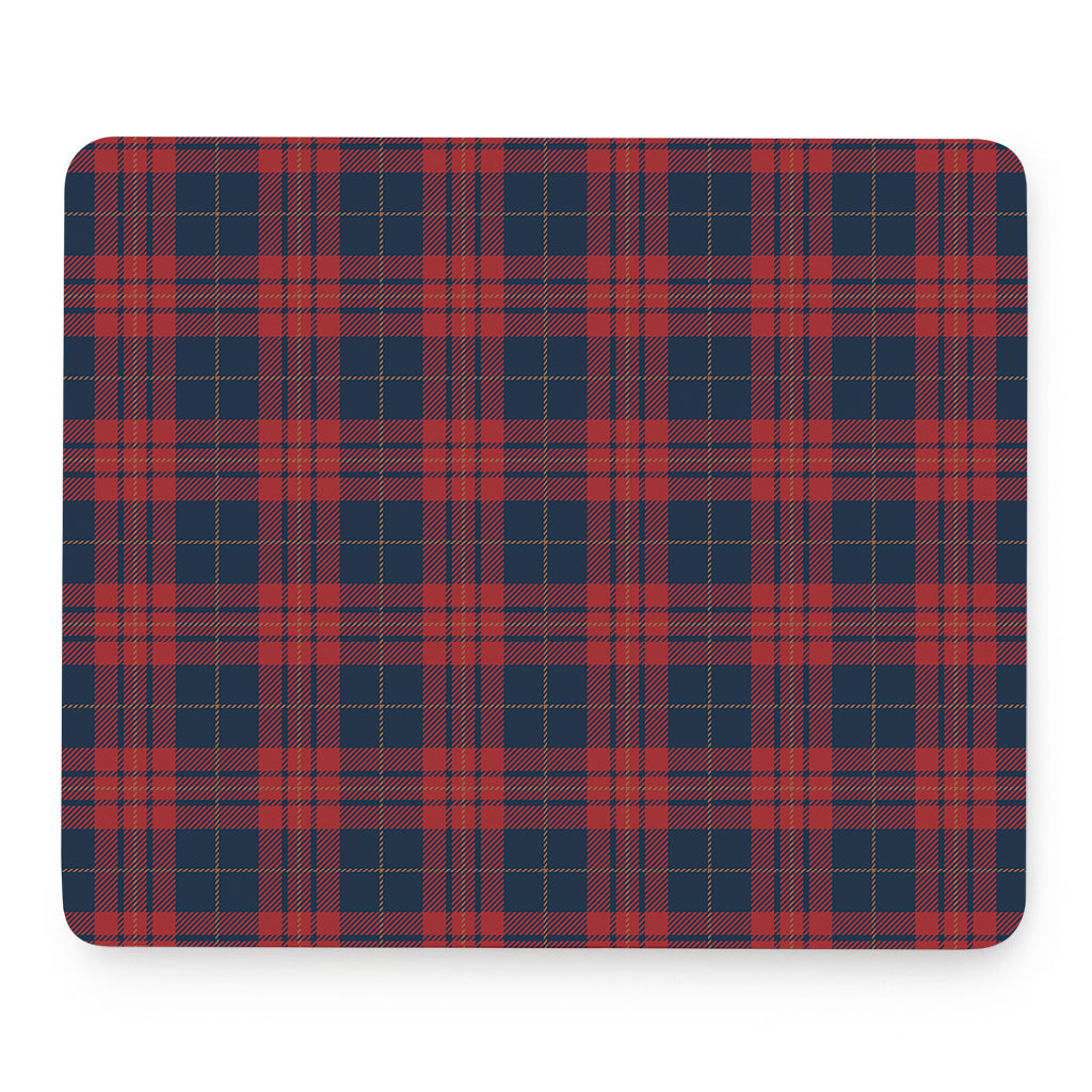 Blue And Red Tartan Pattern Print Mouse Pad