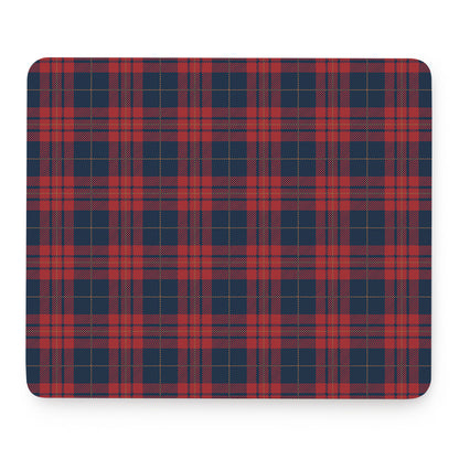 Blue And Red Tartan Pattern Print Mouse Pad