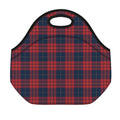 Blue And Red Tartan Pattern Print Neoprene Lunch Bag