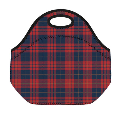 Blue And Red Tartan Pattern Print Neoprene Lunch Bag